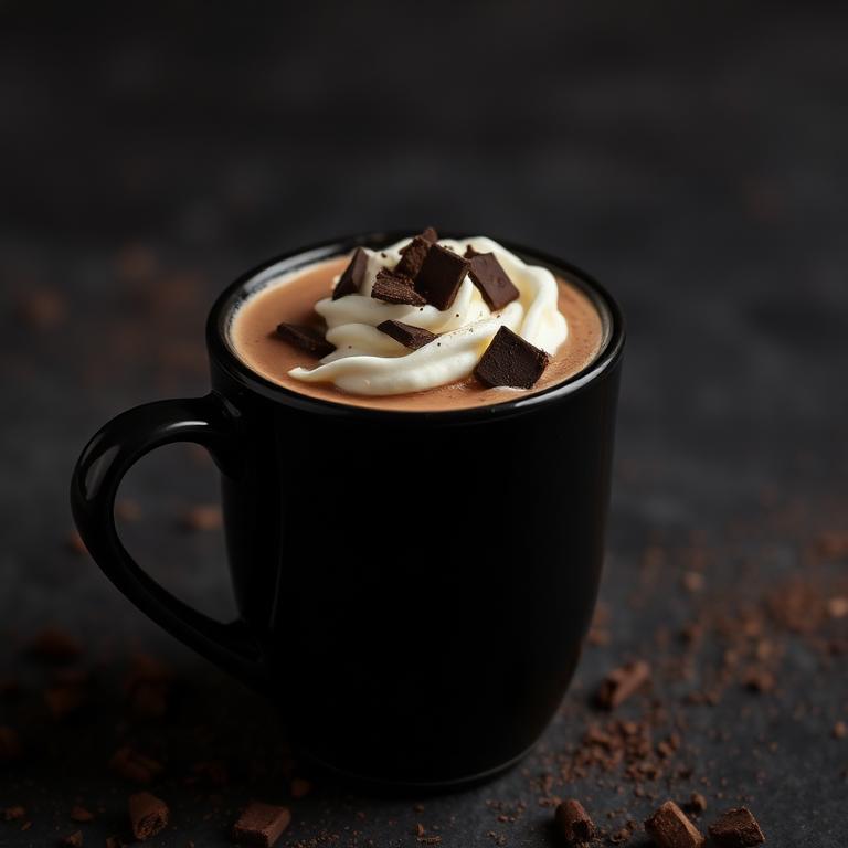 Hot chocolate with whipped cream and chocolate curls