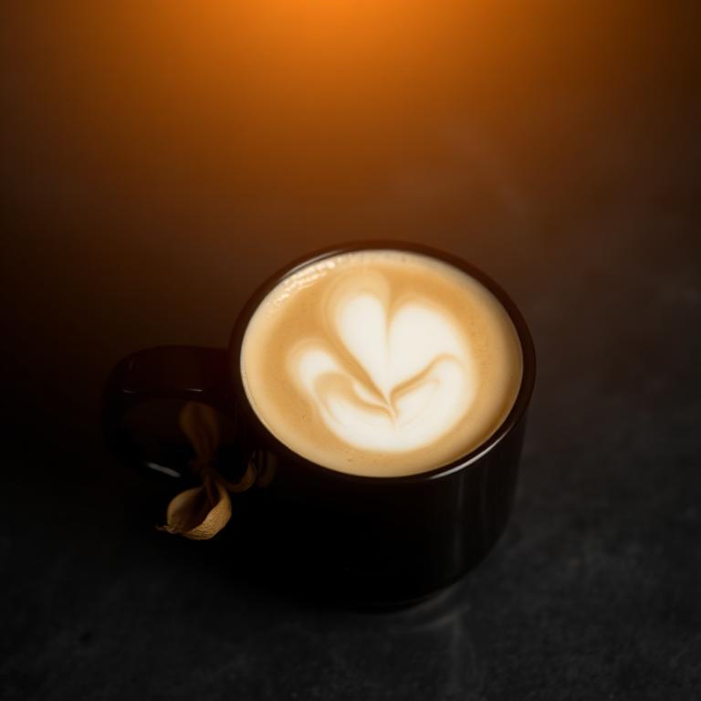 Hot vanilla latte with creamy foam
