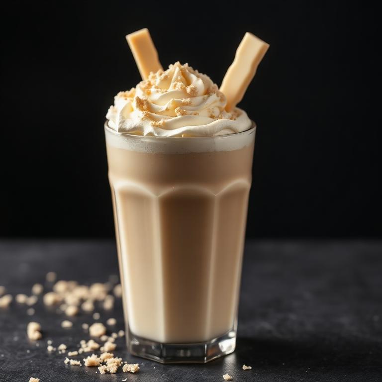 White mocha frappe with white chocolate shards